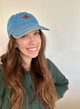 Monarch Butterfly Denim Cap