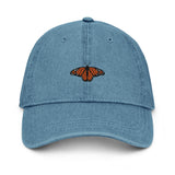 Monarch Butterfly Denim Cap
