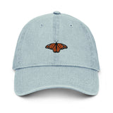 Monarch Butterfly Denim Cap